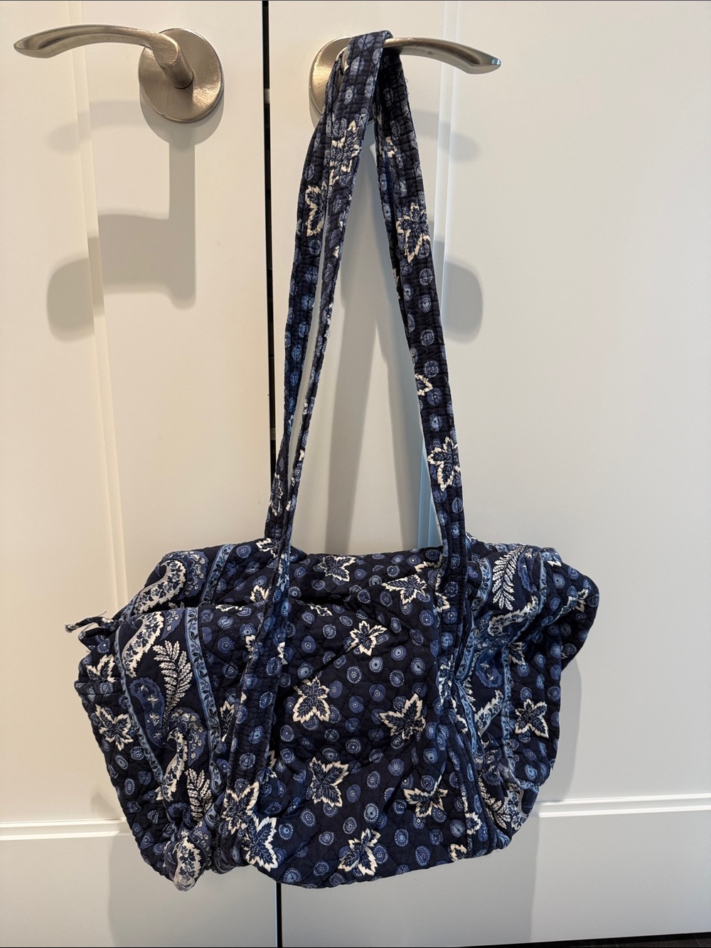 Vera Bradley Navy Floral Quilted Duffel Bag